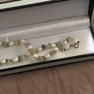 Fresh Water Pearls & Coloured Stones Necklace